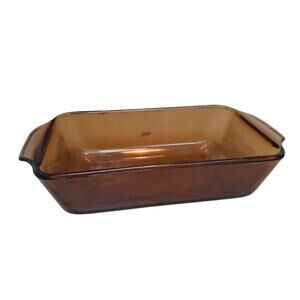 Anchor Hocking Ovenware Cookware 1QT Amber Microwave Oven Safe Loaf Glass Dish